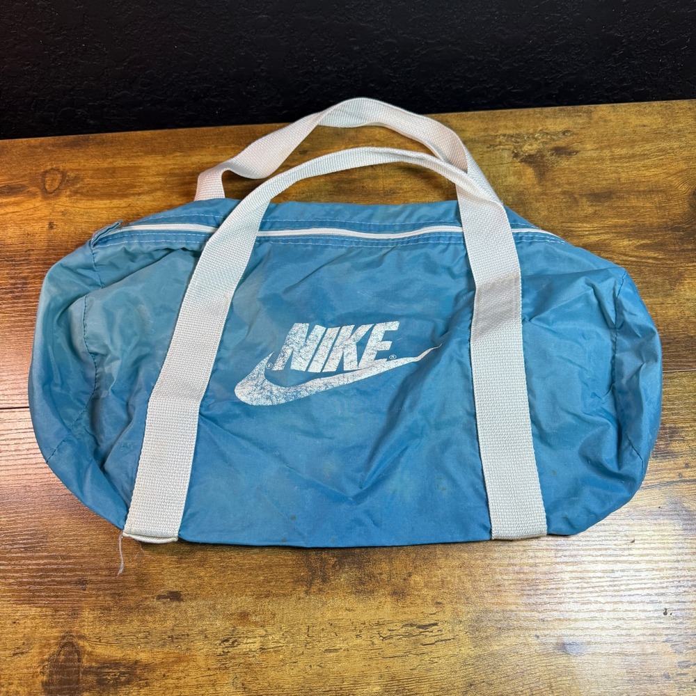 Nike Vintage Blue Nylon Duffel Gym Bag Small Unisex